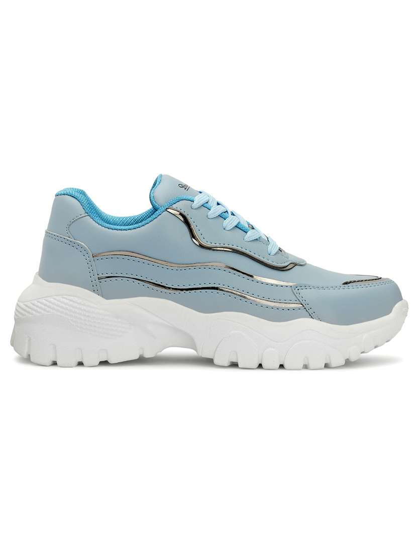 women solid purist blue lace-up sneaker - 20476383 -  Standard Image - 2