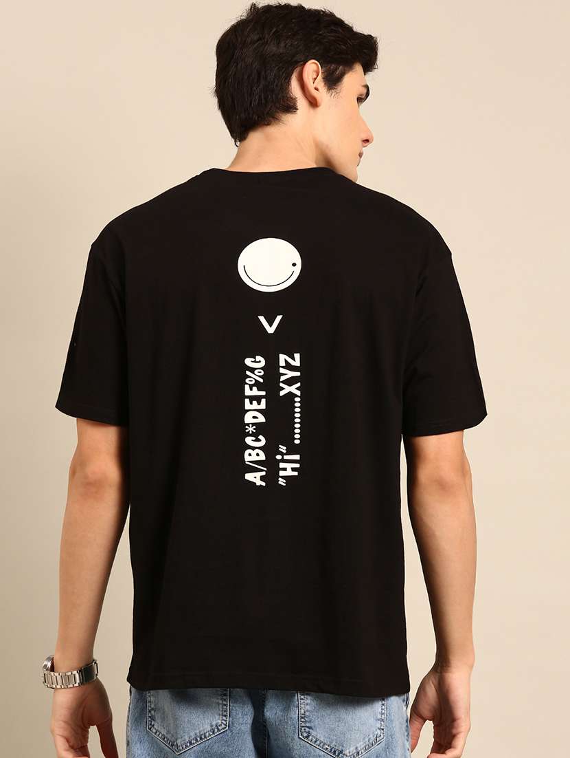 black crew neck back print t-shirt - 20477859 -  Standard Image - 2