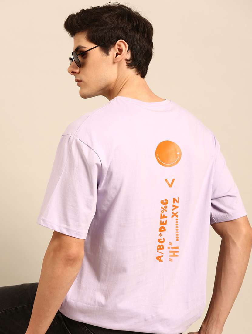 lavender crew neck back print t-shirt - 20477897 - Standard Image - 2