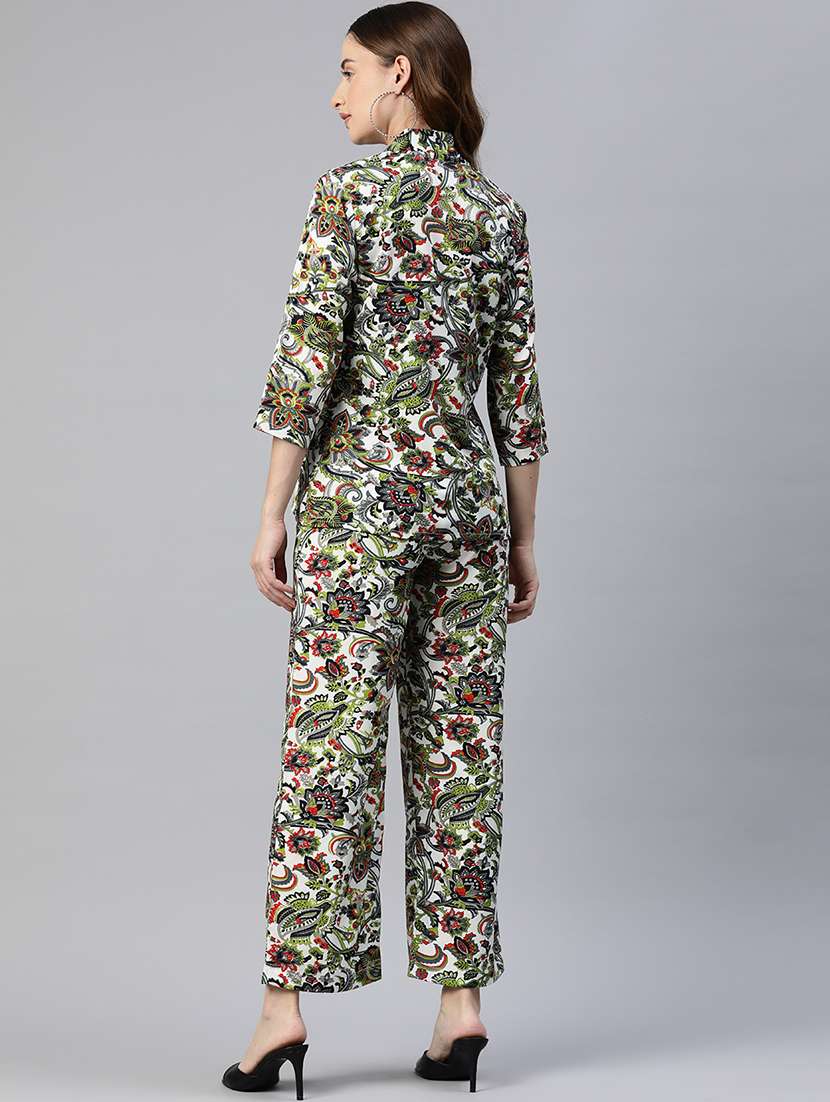 women multi color crepe top and trouser set co-ord - 20477944 -  Standard Image - 2