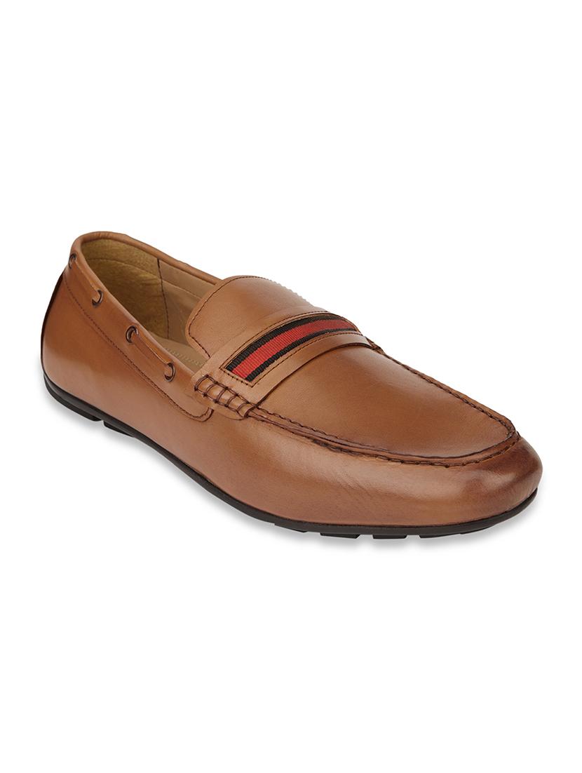 men solid tan leather slip on loafer - 20478147 -  Zoom Image - 0