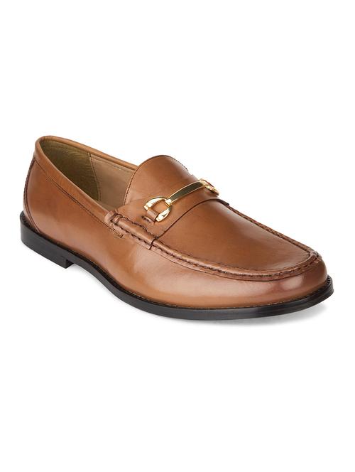 men solid brown slip on moccasin - 20478173 -  Standard Image - 0
