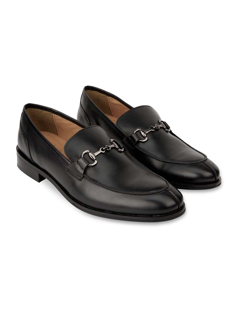 Men Solid Black Slip On Moccasin - 20478177 -  Standard Image - 2