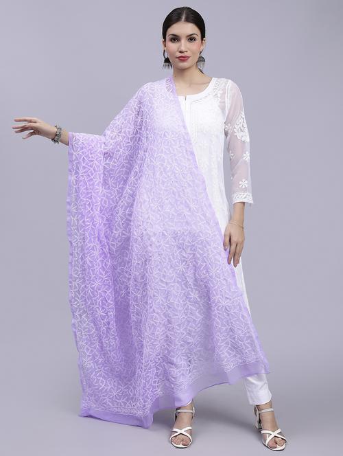 women lavender embroidered dupatta - 20478464 - Standard Image - 0