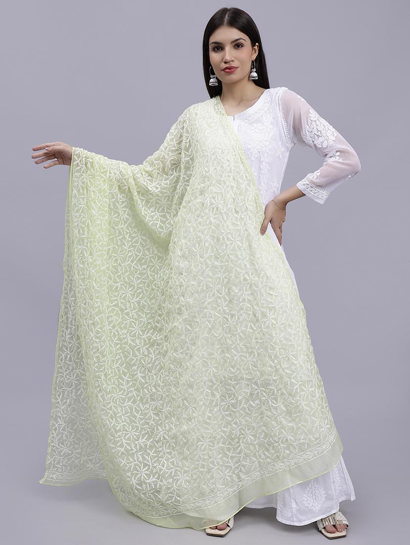 women green embroidered dupatta - 20478465 -  Zoom Image - 0