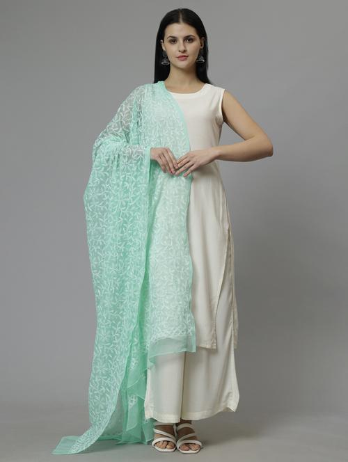 women blue embroidered dupatta - 20478467 - Standard Image - 0
