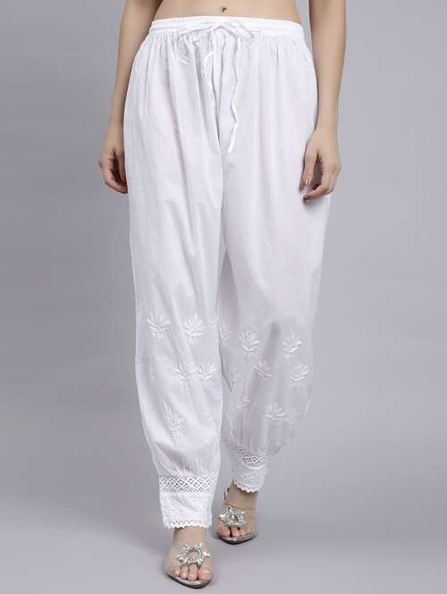 hand embroidered white harem pant