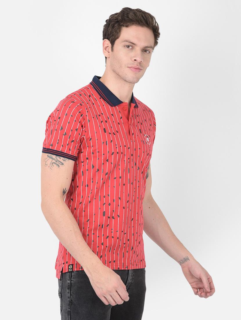 red printed polo t-shirt - 20478525 - Standard Image - 2