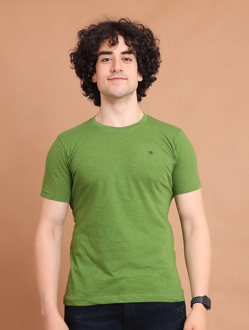 men round neck solid regular t-shirt - 20478530 - Zoom Image - 0