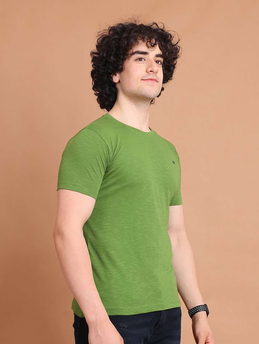 men round neck solid regular t-shirt - 20478530 - Standard Image - 2
