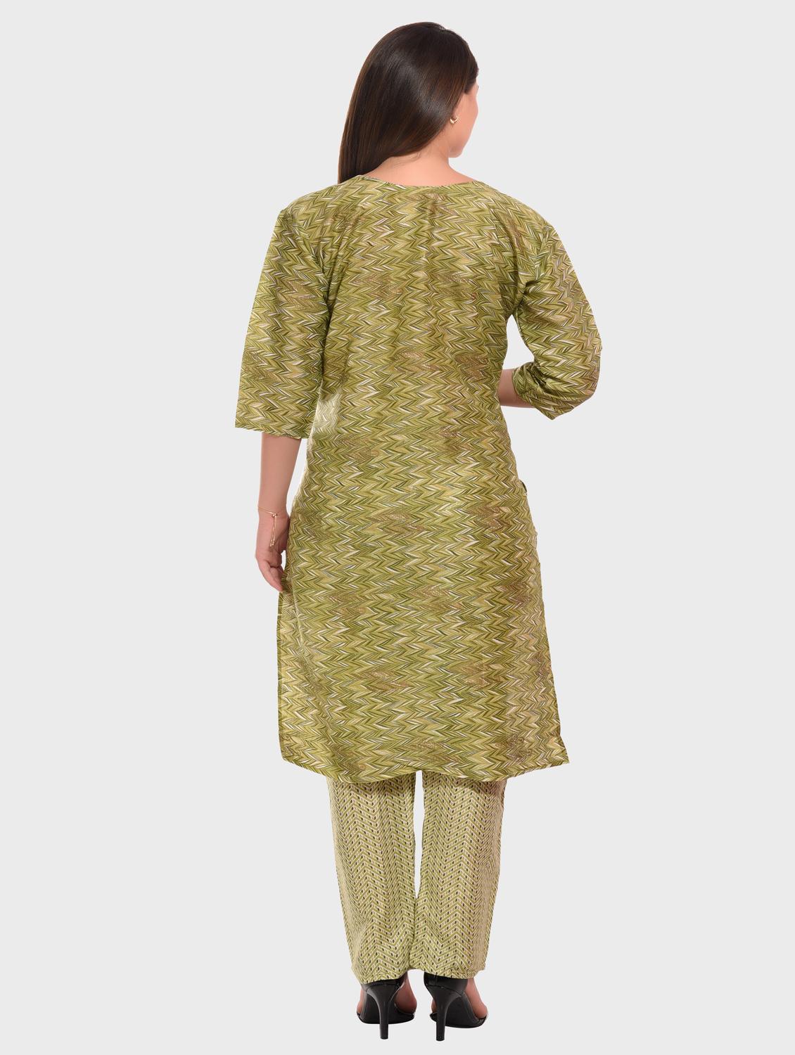 women round neck kurta pant set - 20478890 - Standard Image - 2