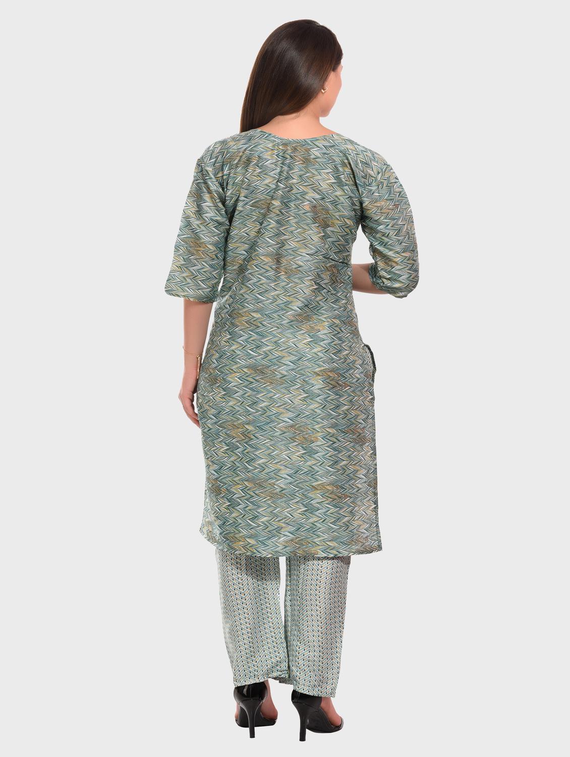 women multi color round neck kurta pant set - 20478891 - Standard Image - 2