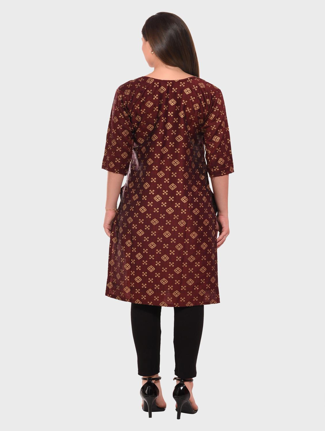 women foil printed straight kurta - 20479163 - Standard Image - 2