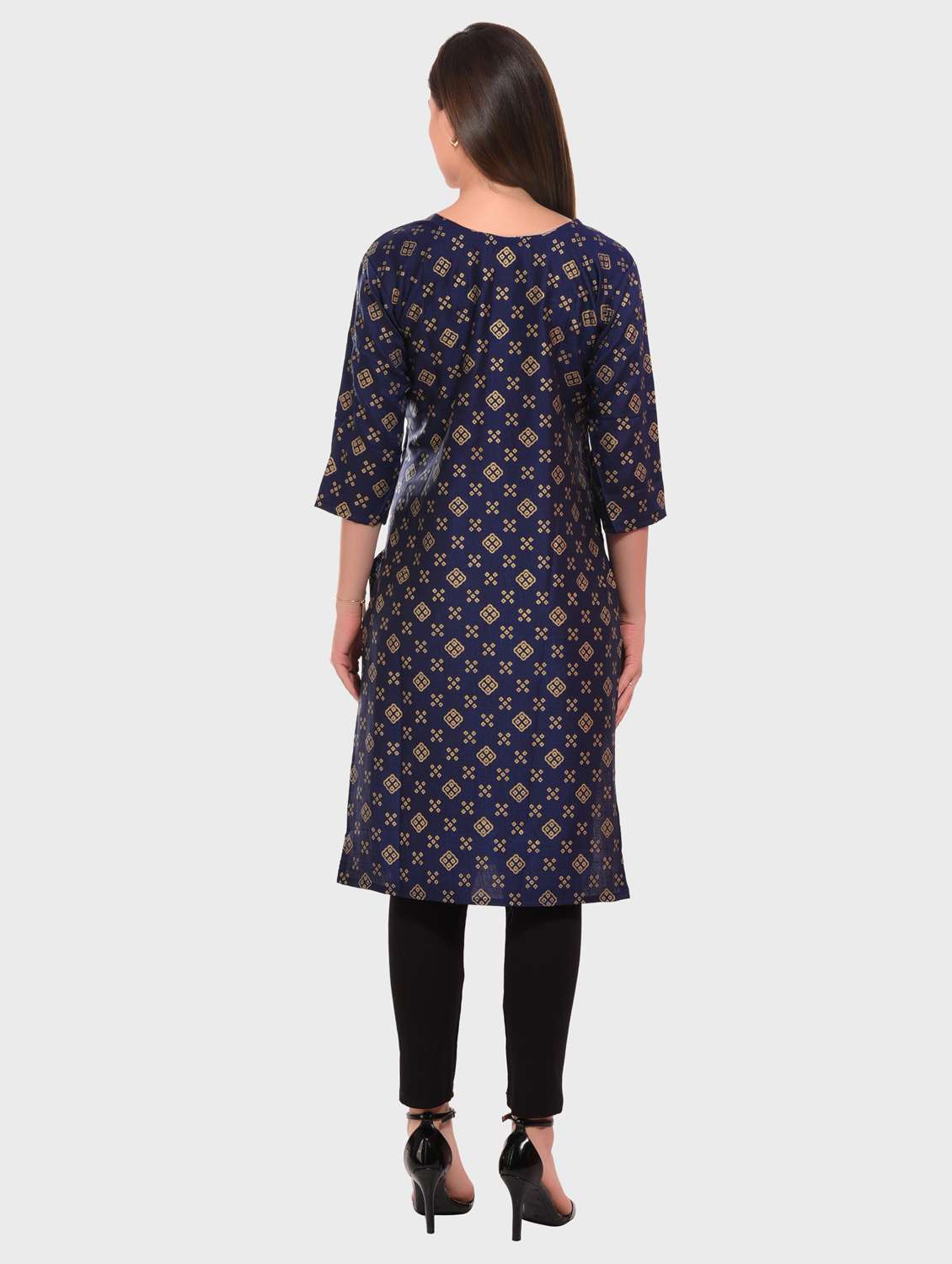 women bandhani printed straight kurta - 20479169 - Standard Image - 2