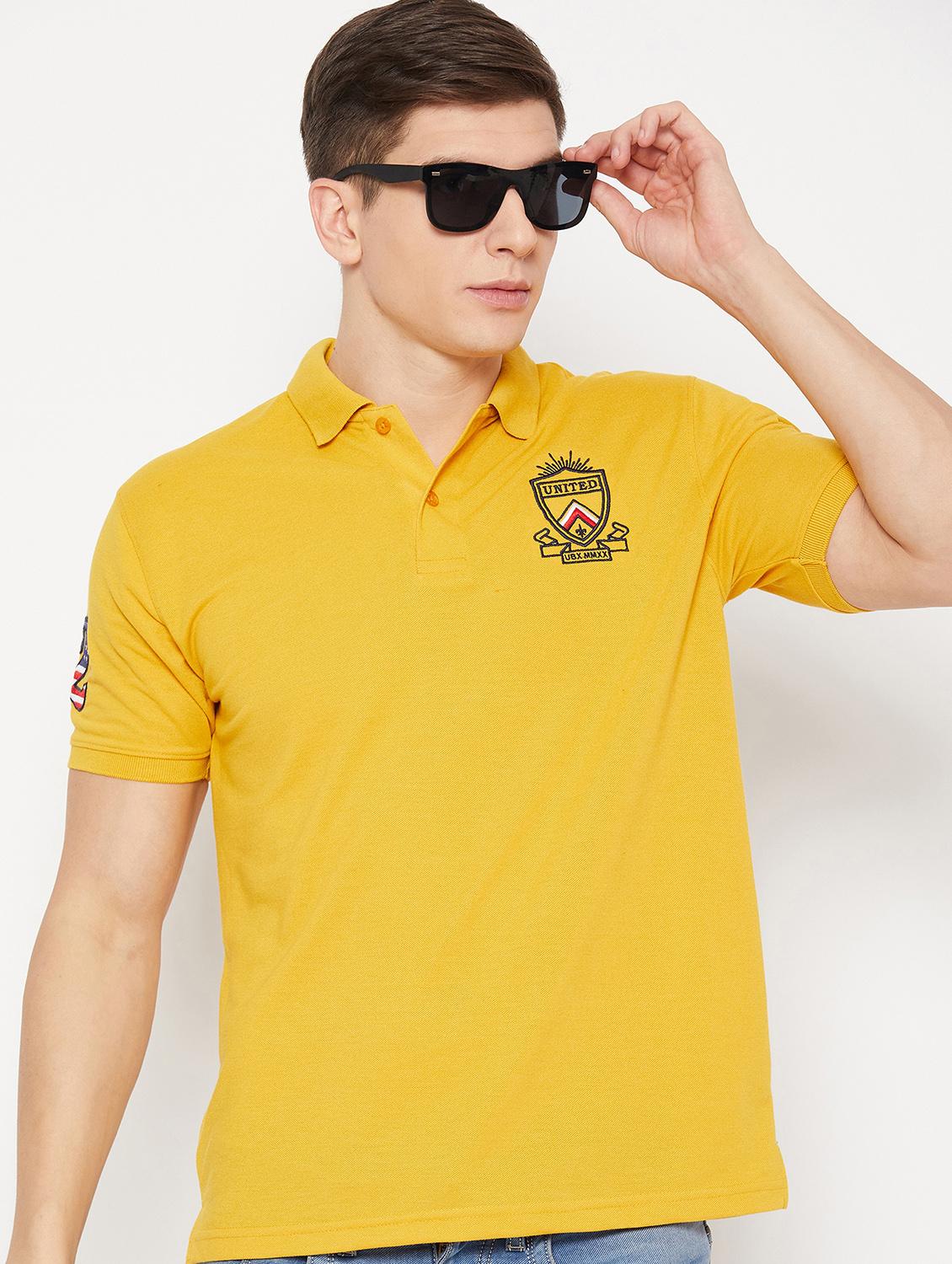 yellow solid polo t-shirt - 20483779 -  Zoom Image - 0