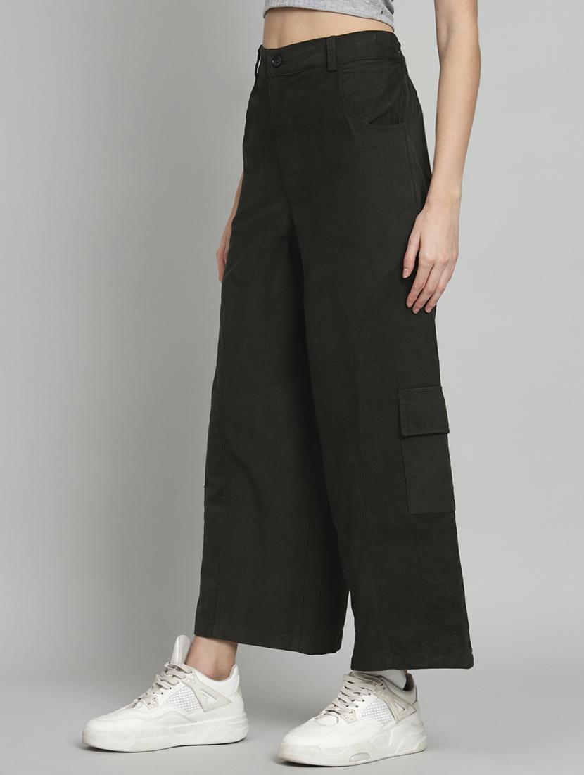 olive solid ankle length cargo - 20483796 - Standard Image - 2