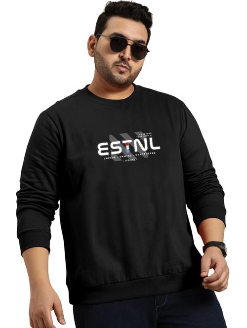 women black fleece chest print sweatshirt - 20484360 - Standard Image - 0