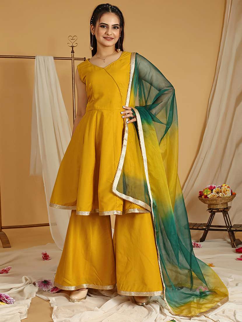 women kurta sharara set with dupatta