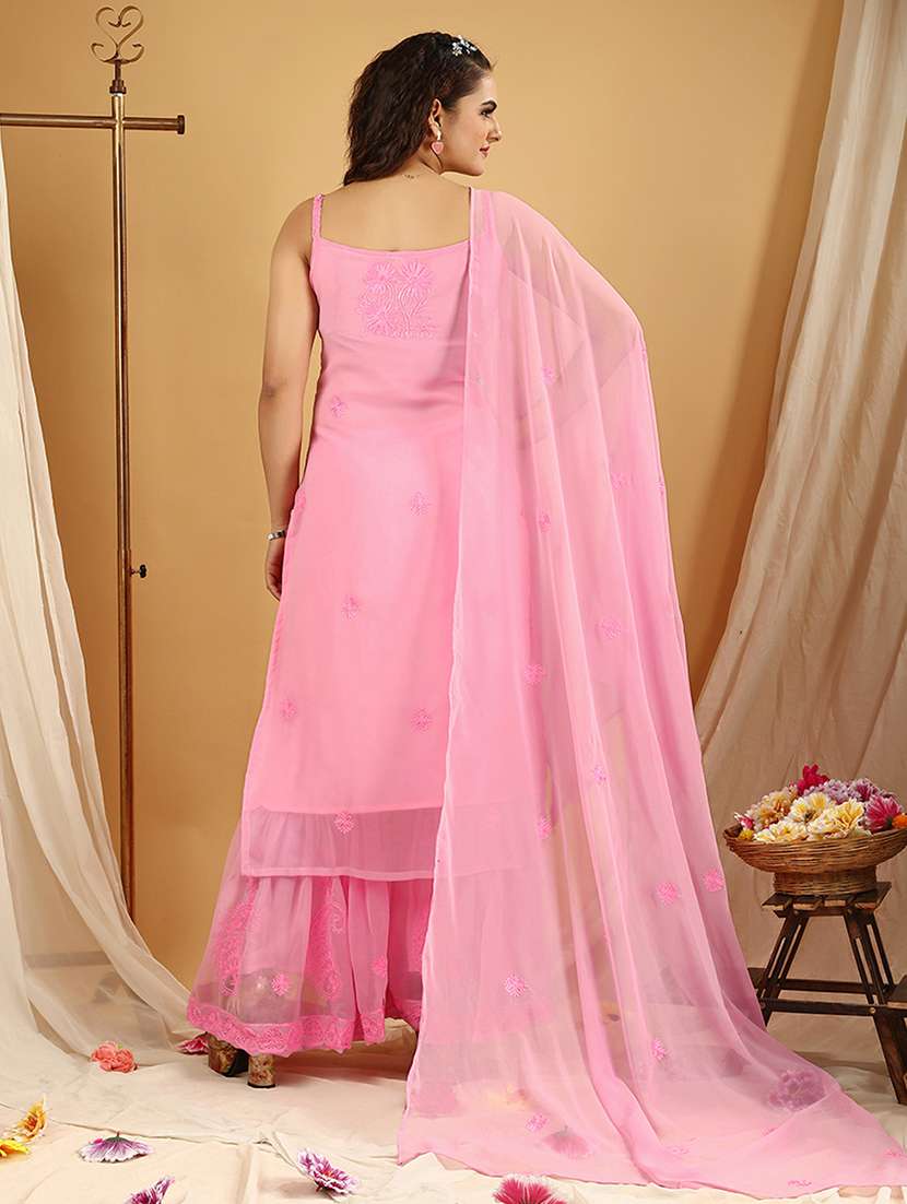 women pink kurta sharara set with dupatta - 20484603 -  Standard Image - 2