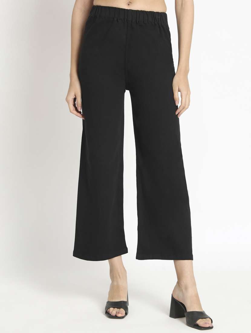 women solid wide leg trouser - 20484656 -  Zoom Image - 0