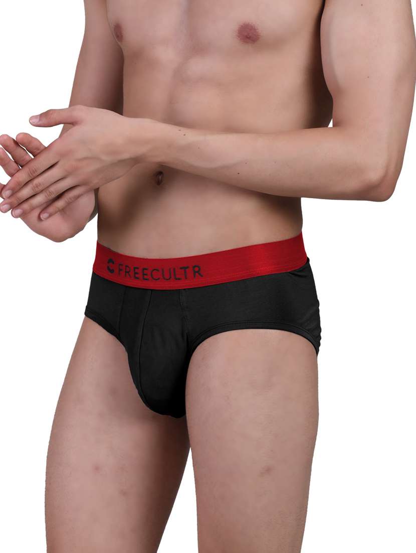 men black set of 3 solid micro modal  briefs - 20484779 -  Standard Image - 2