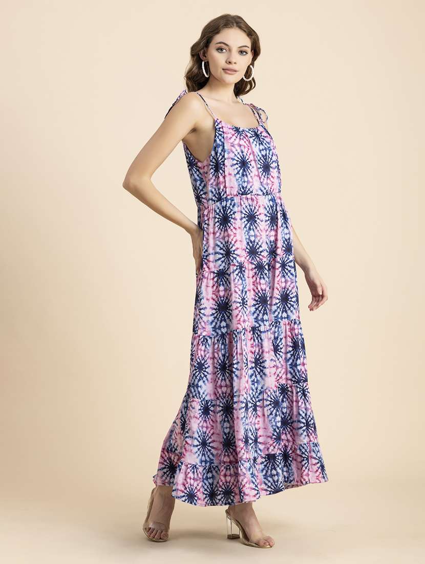 multi colored printed tiered dress - 20484898 -  Standard Image - 2