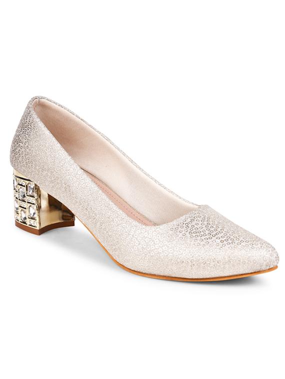 women textured silver slip on ballerina - 20485130 - Zoom Image - 0