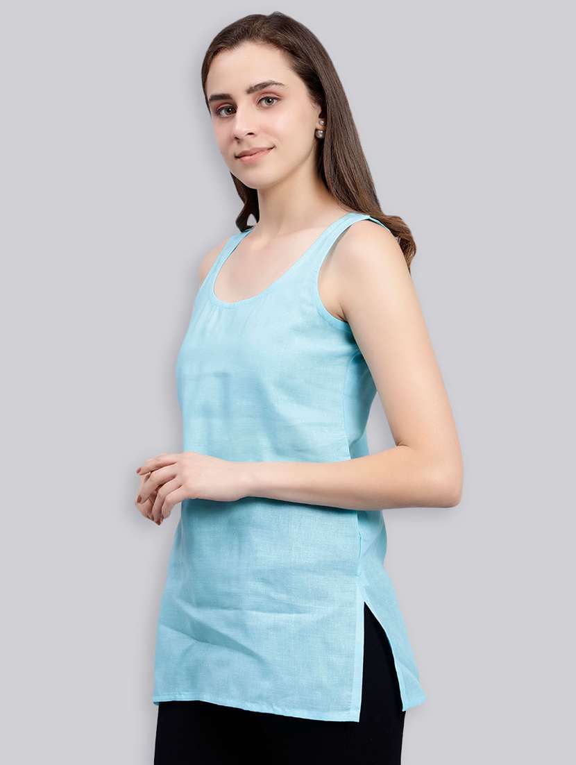 women set of 2 white & light blue camisole - 20485533 - Standard Image - 2