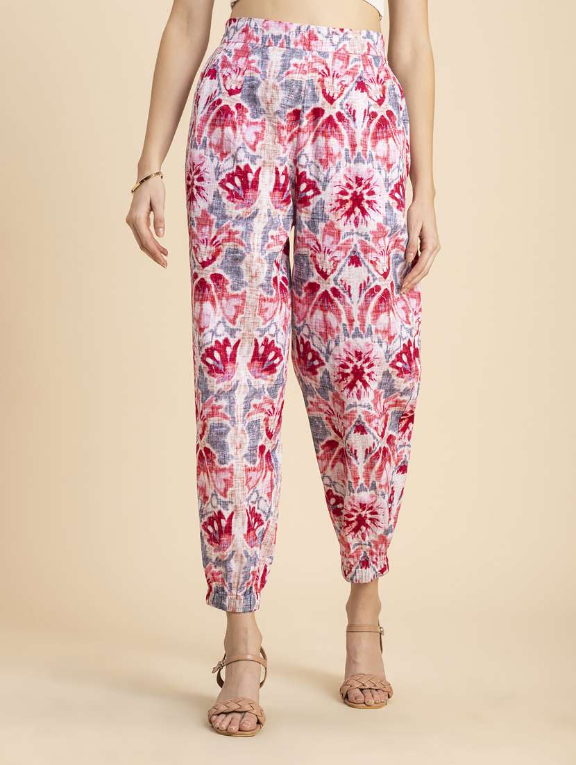 women printed high rise jogger 