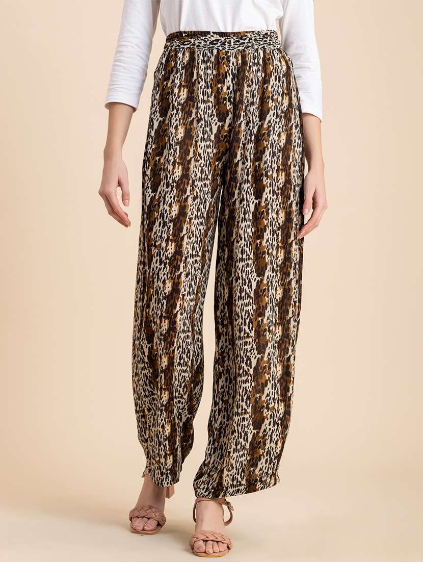 multi color animal print palazzo