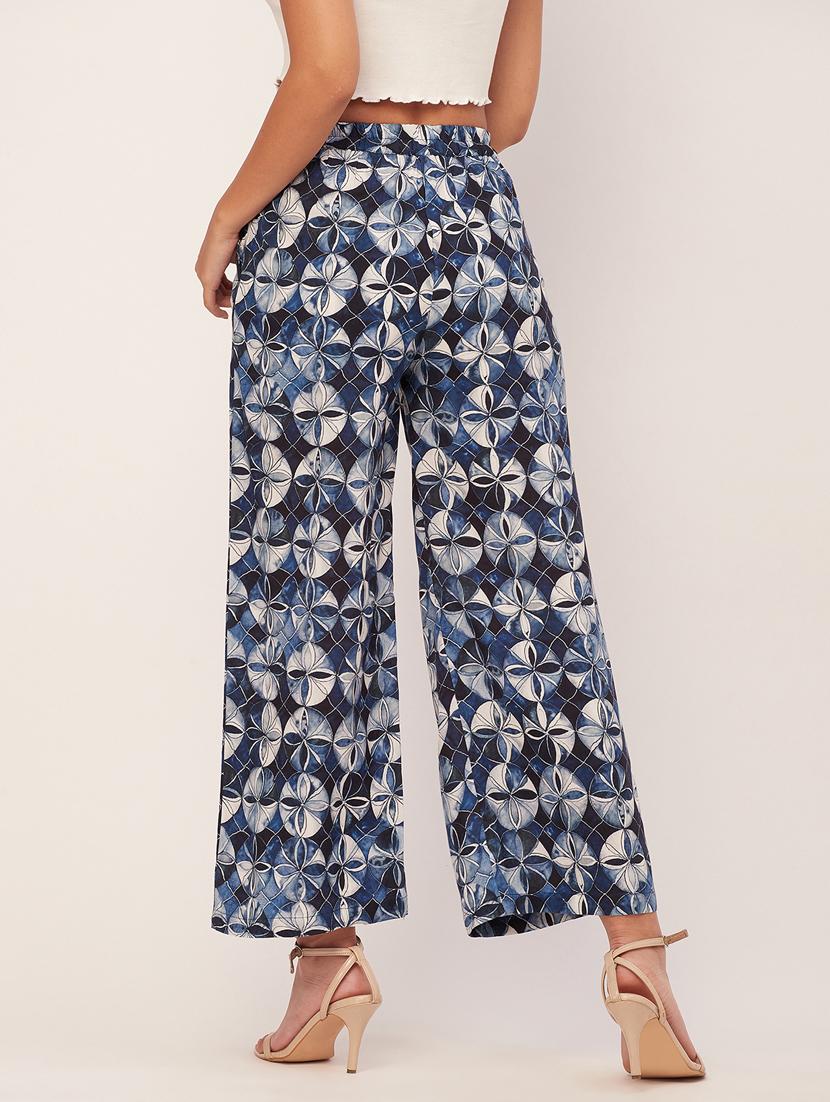 women printed wide leg trouser - 20485680 - Standard Image - 2