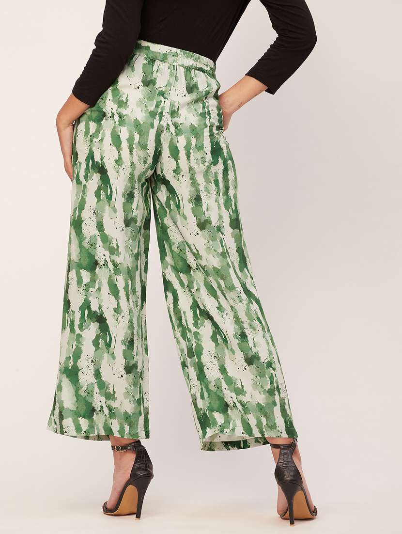 women abstract print wide leg trouser - 20485682 - Standard Image - 2