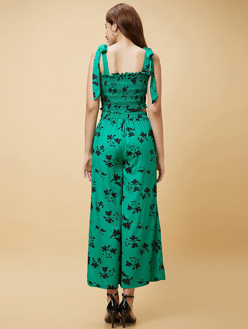 green printed top and palazzos co-ord set - 20485853 - Standard Image - 2
