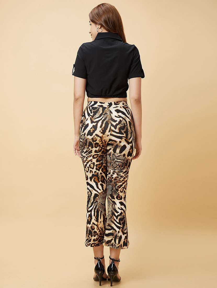 black solid top and trouser co-ord set - 20485854 -  Standard Image - 2