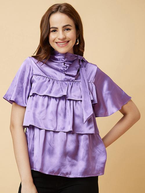 purple solid regular top - 20485873 -  Standard Image - 0