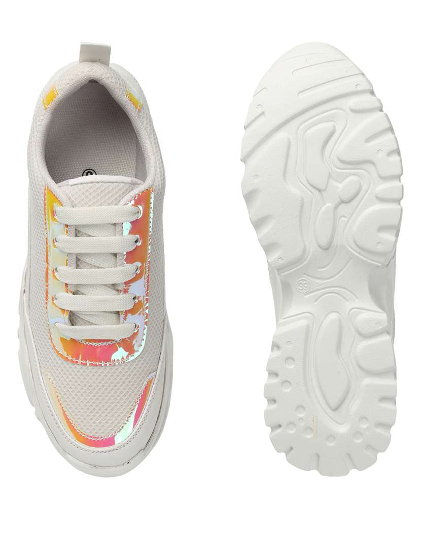 women color block white lace-up sneaker - 20485969 -  Standard Image - 2