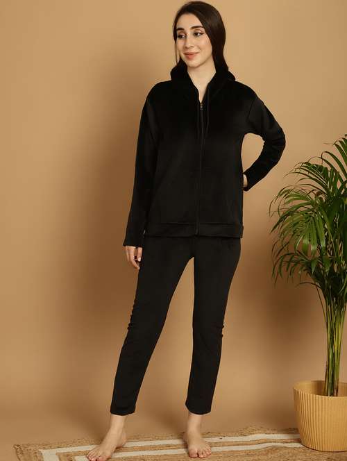 women black wool nightwear set - 20486469 - Standard Image - 0