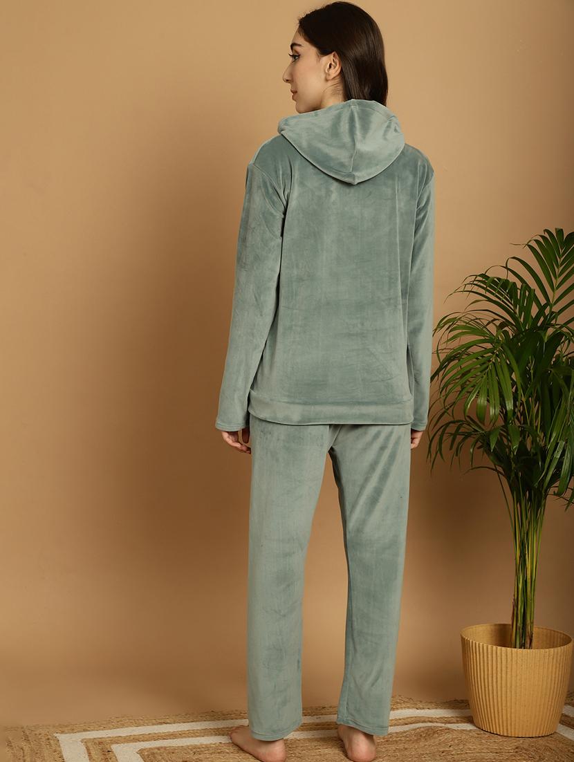 women green wool nightwear set - 20486473 - Standard Image - 2