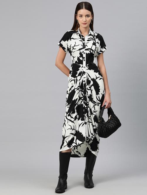 white printed shirt dress - 20486517 -  Standard Image - 0