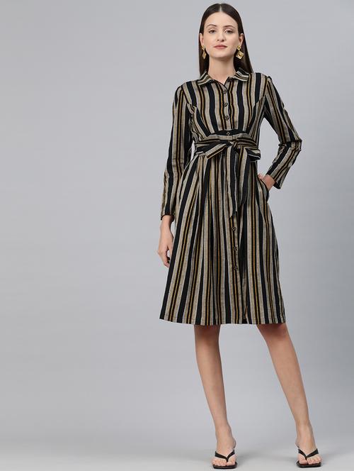multi color stripes shirt dress - 20486523 -  Standard Image - 0
