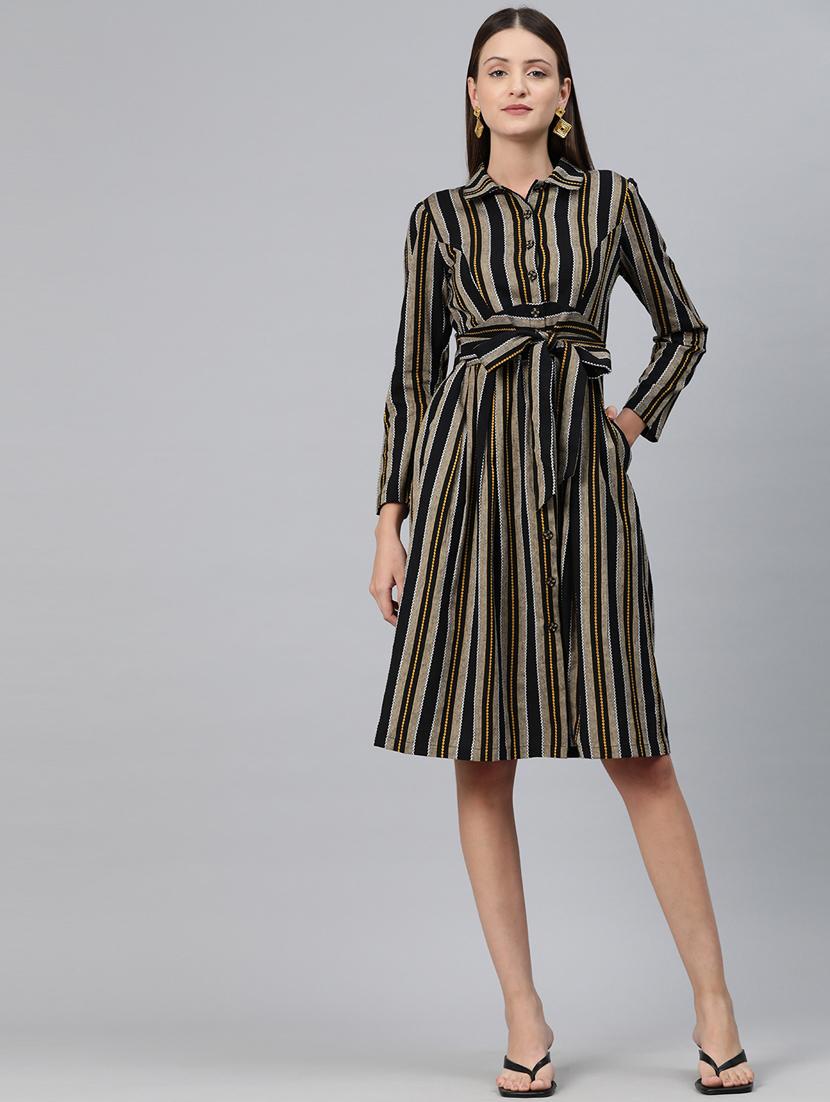 multi color stripes shirt dress - 20486523 -  Zoom Image - 0