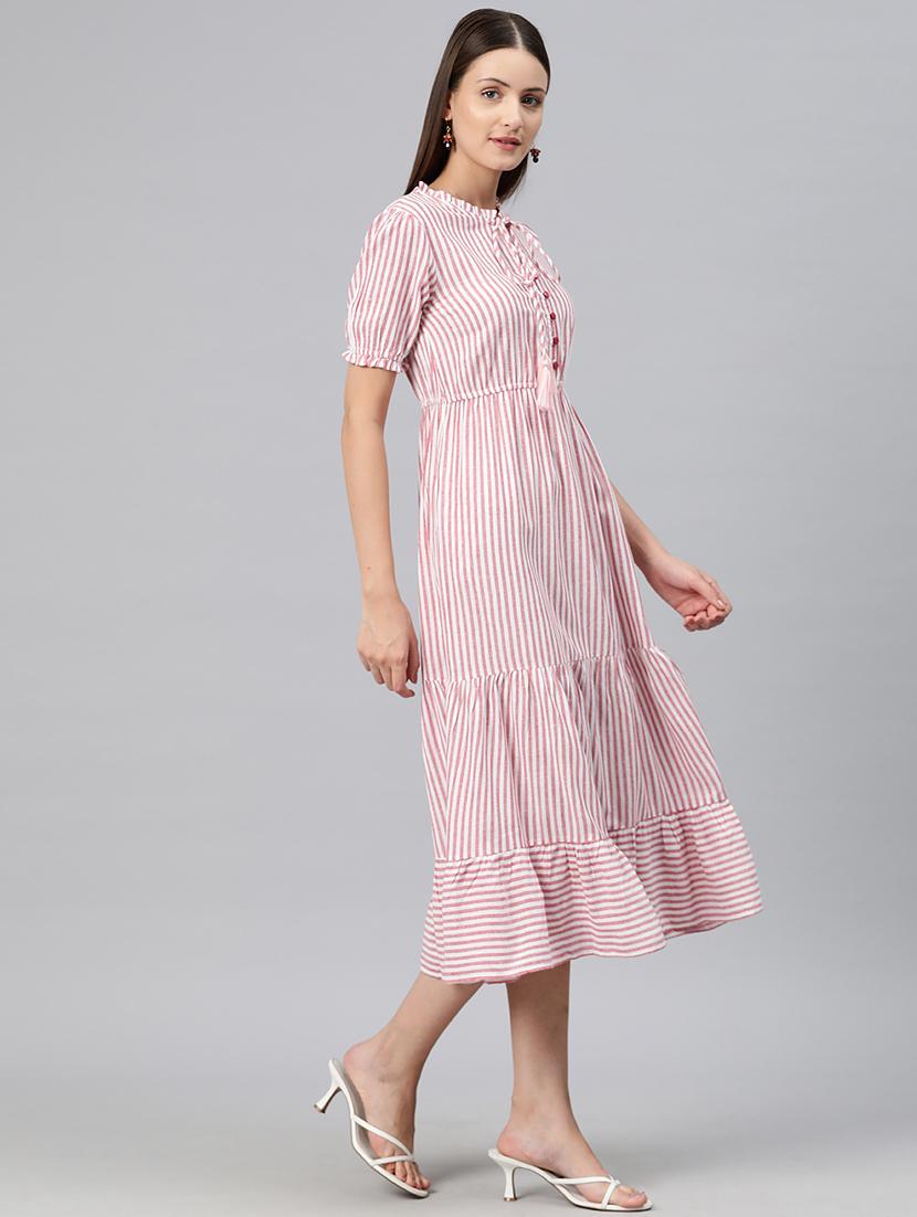 red stripes tiered dress - 20486537 - Standard Image - 2
