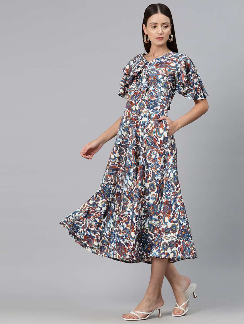 multi color printed a-line dress - 20486539 -  Standard Image - 2
