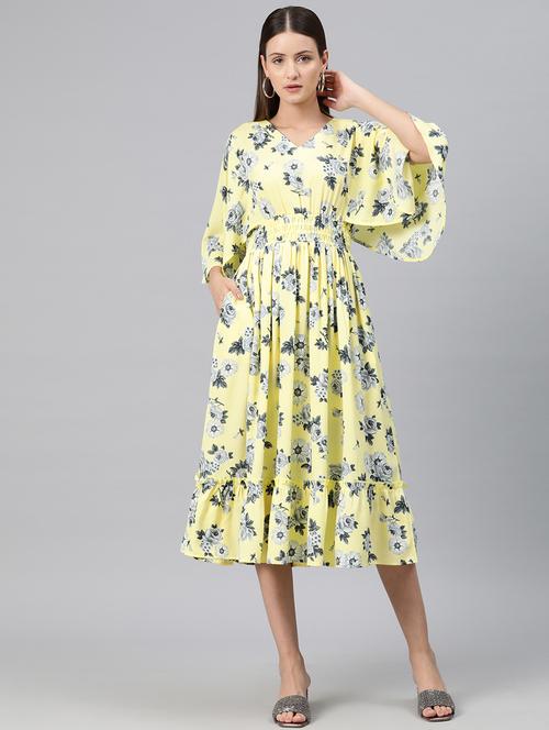 neon floral fit and flare dress - 20486544 -  Standard Image - 0