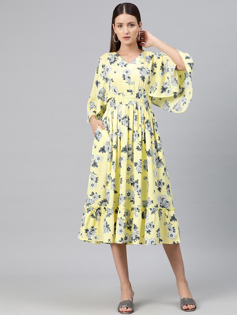 neon floral fit and flare dress - 20486544 -  Zoom Image - 0