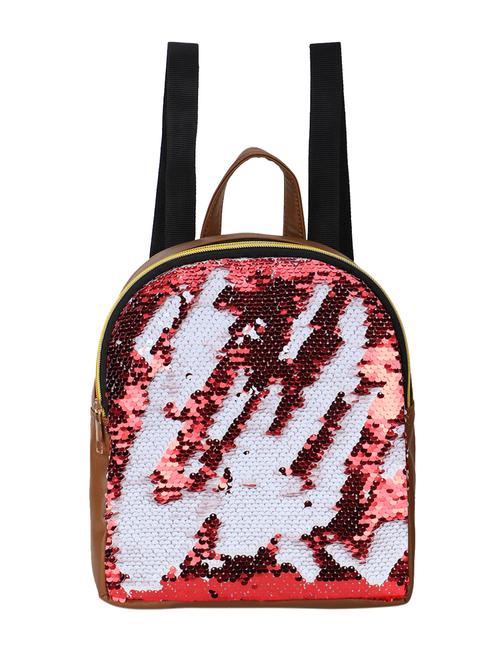brown sequined fashion backpack - 20486887 - Standard Image - 0