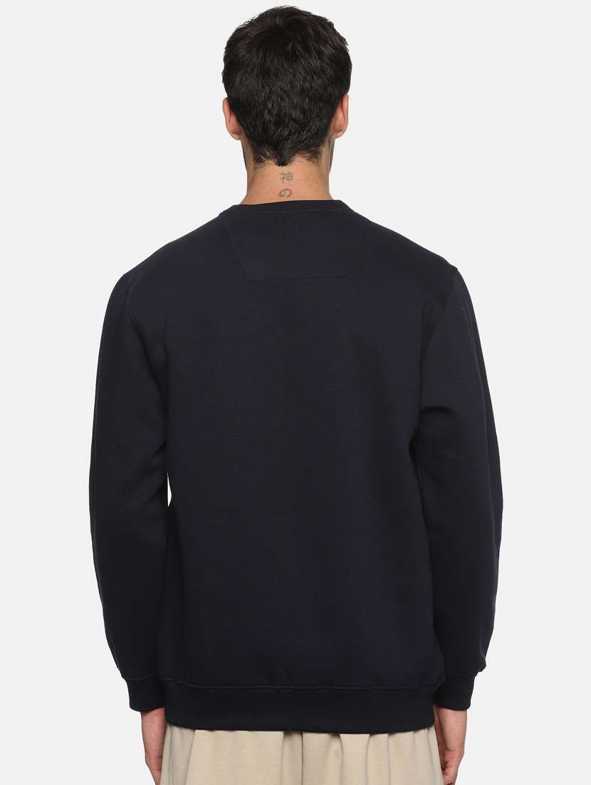 men chest print fleece sweatshirt - 20487183 - Standard Image - 2
