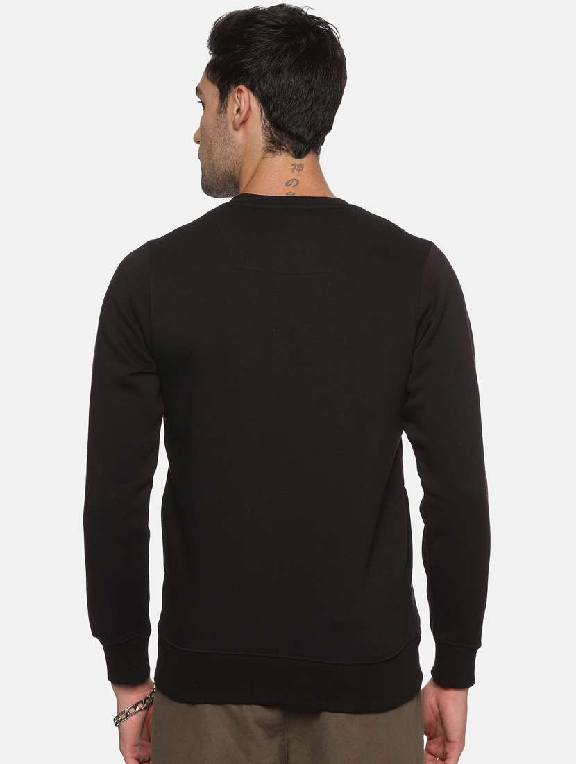 men chest print fleece sweatshirt - 20487184 - Standard Image - 2
