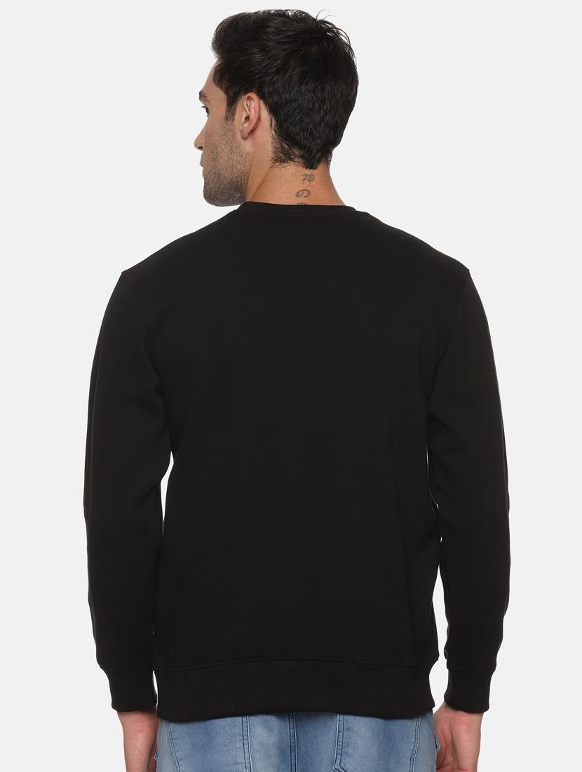 black solid fleece sweatshirt - 20487193 - Standard Image - 2
