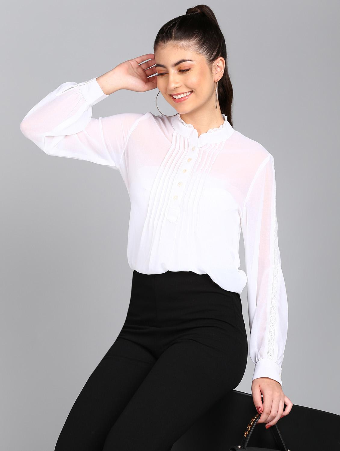 white solid a-line top - 20487208 - Standard Image - 2